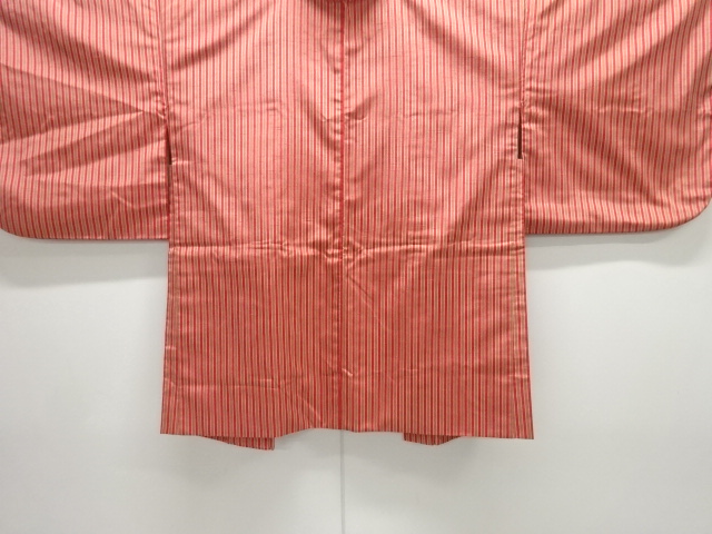 JAPANESE KIMONO / ANTIQUE HAORI / SILK / TSUMUGI / WOVEN STRIPE